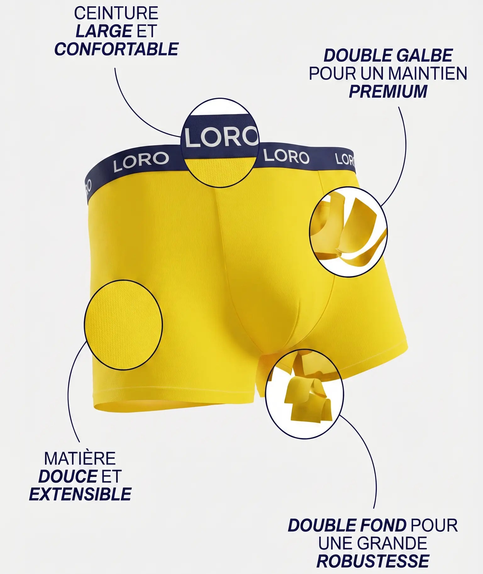 Boxer en coton jaune Ma boutique
