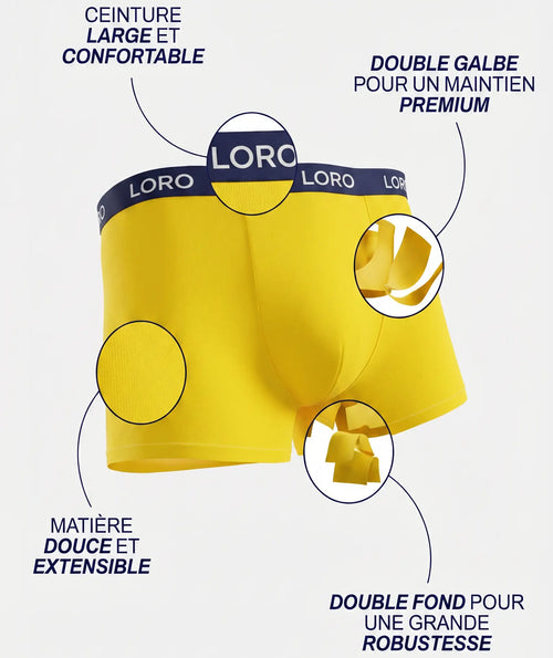 Boxer en coton jaune Ma boutique