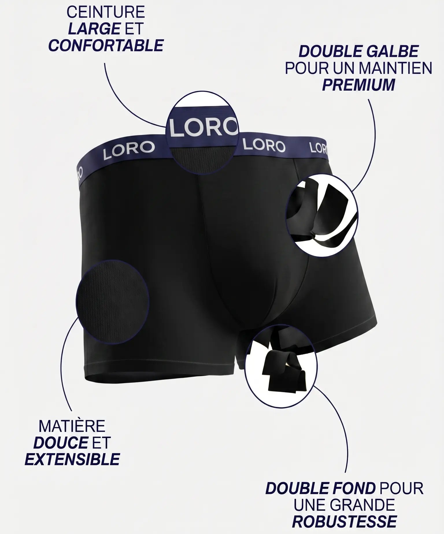 Boxer en coton bleu marine Ma boutique