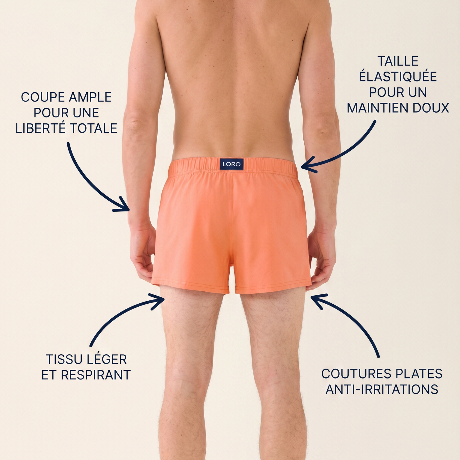 Caleçon en coton orange Ma boutique