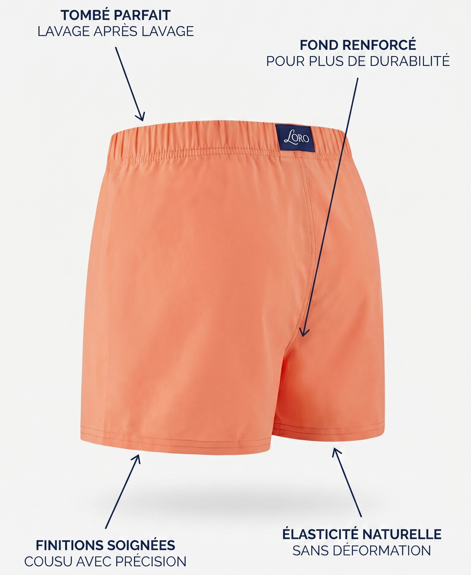 Caleçon en coton orange Ma boutique