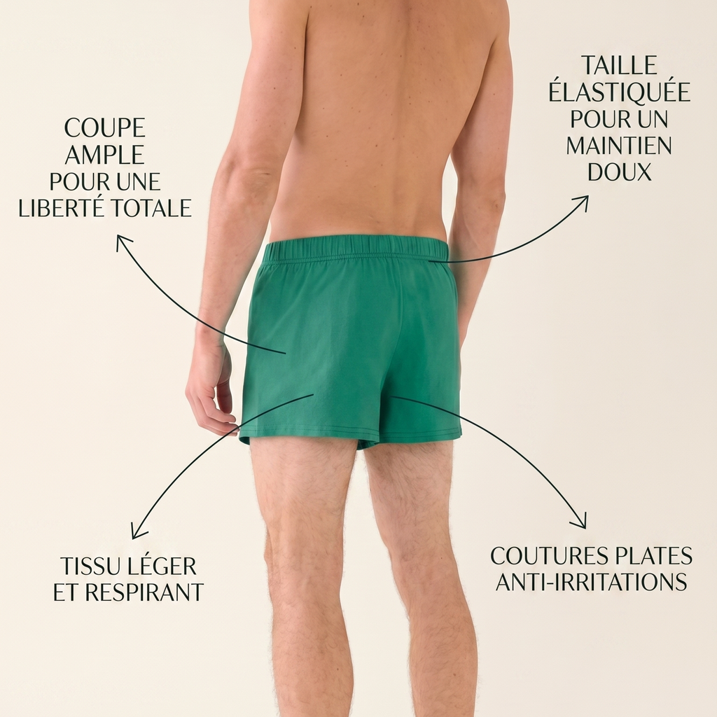 Caleçon en coton vert Ma boutique