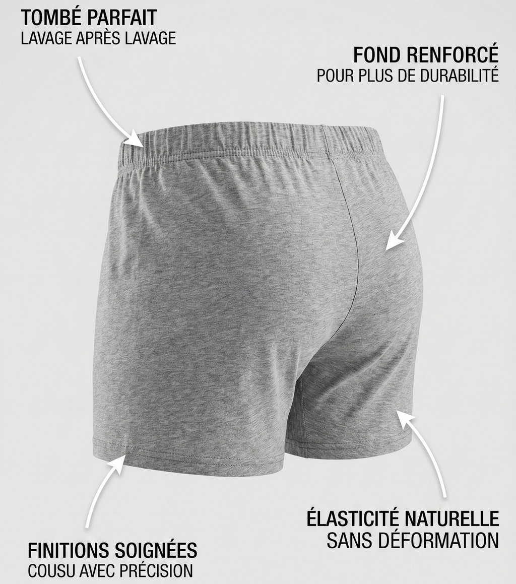 Caleçon en coton gris chiné Ma boutique