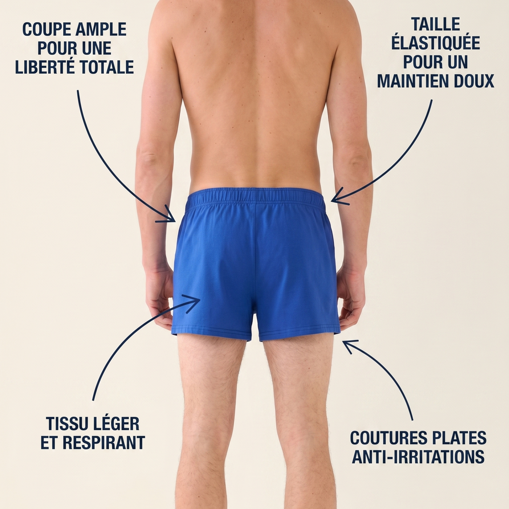 Caleçon en coton bleu Ma boutique