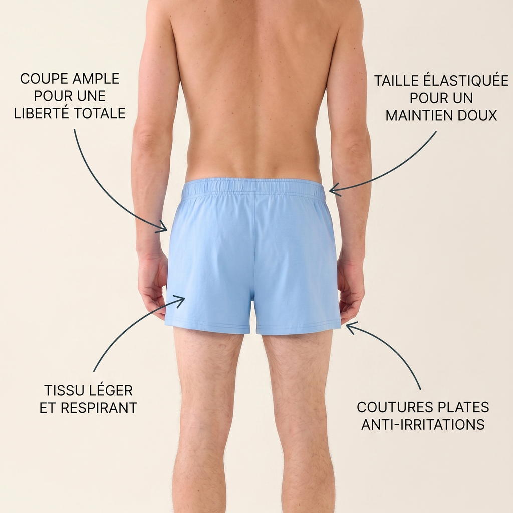 Caleçon en coton bleu clair Ma boutique