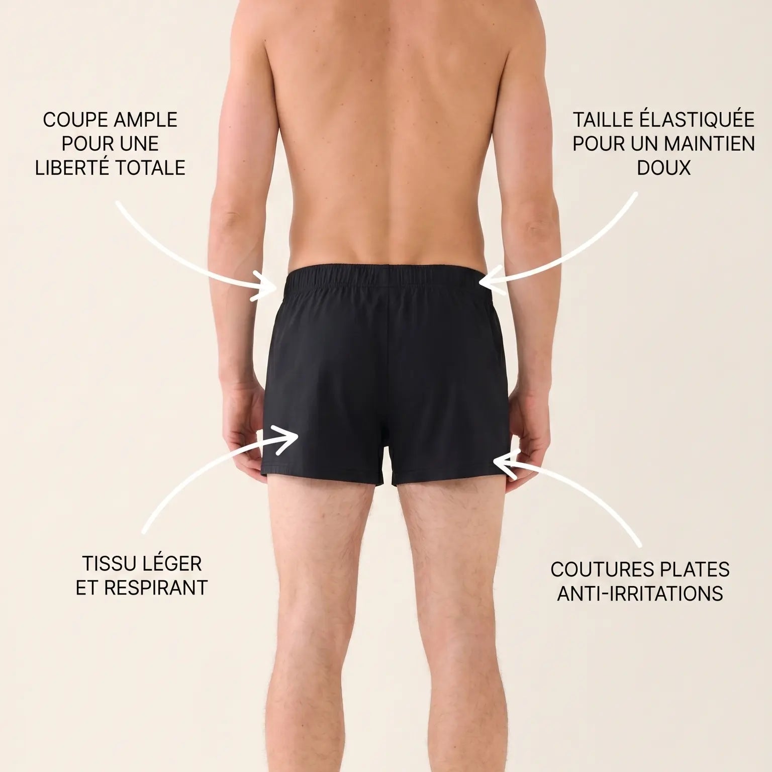 Caleçon en coton noir Ma boutique