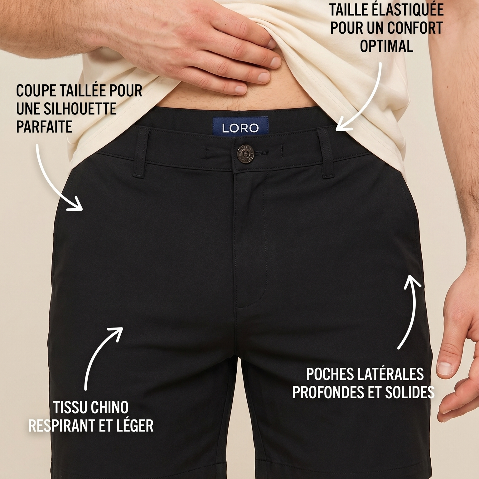 Short en coton noir Ma boutique