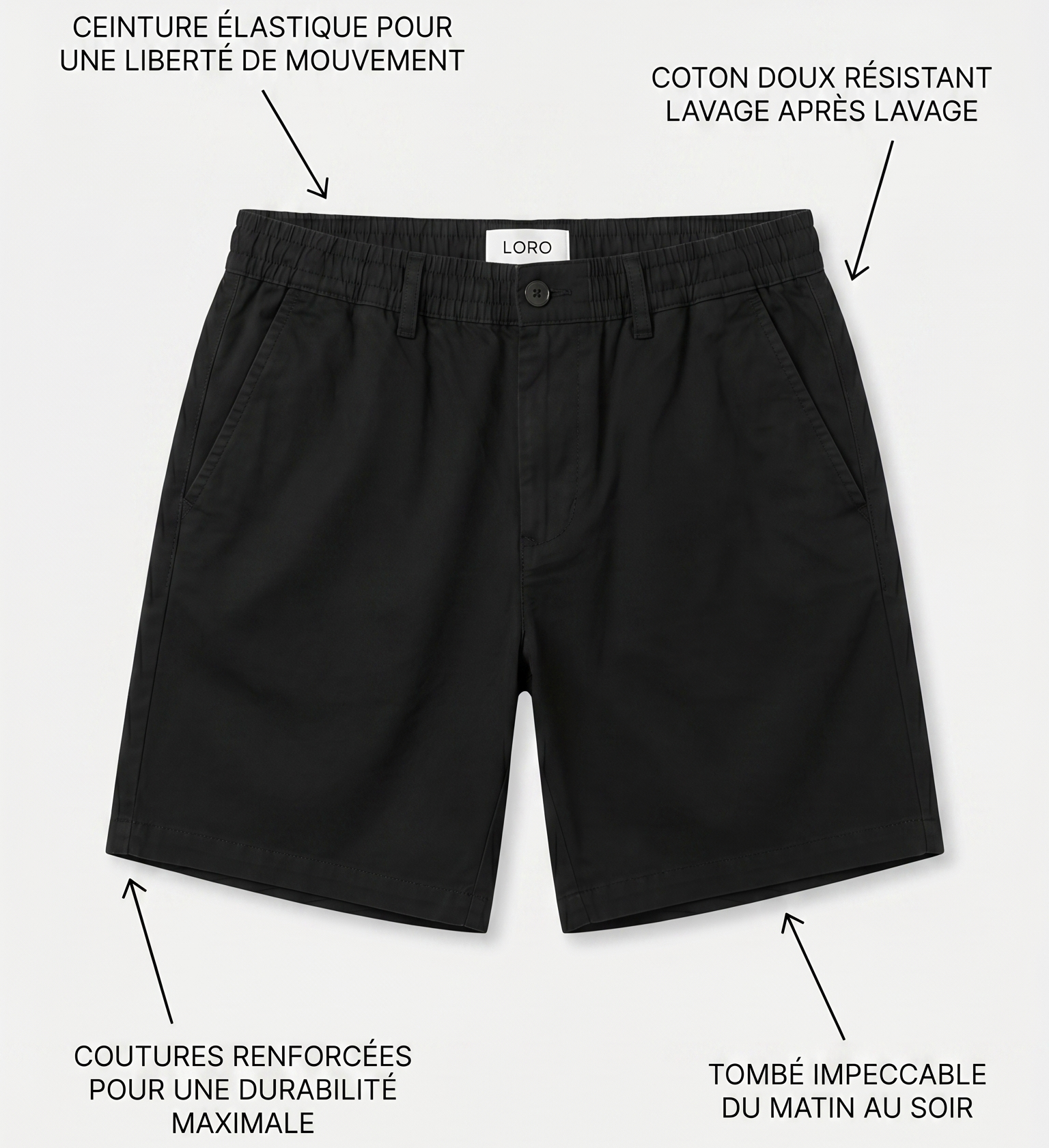 Short en coton noir Ma boutique