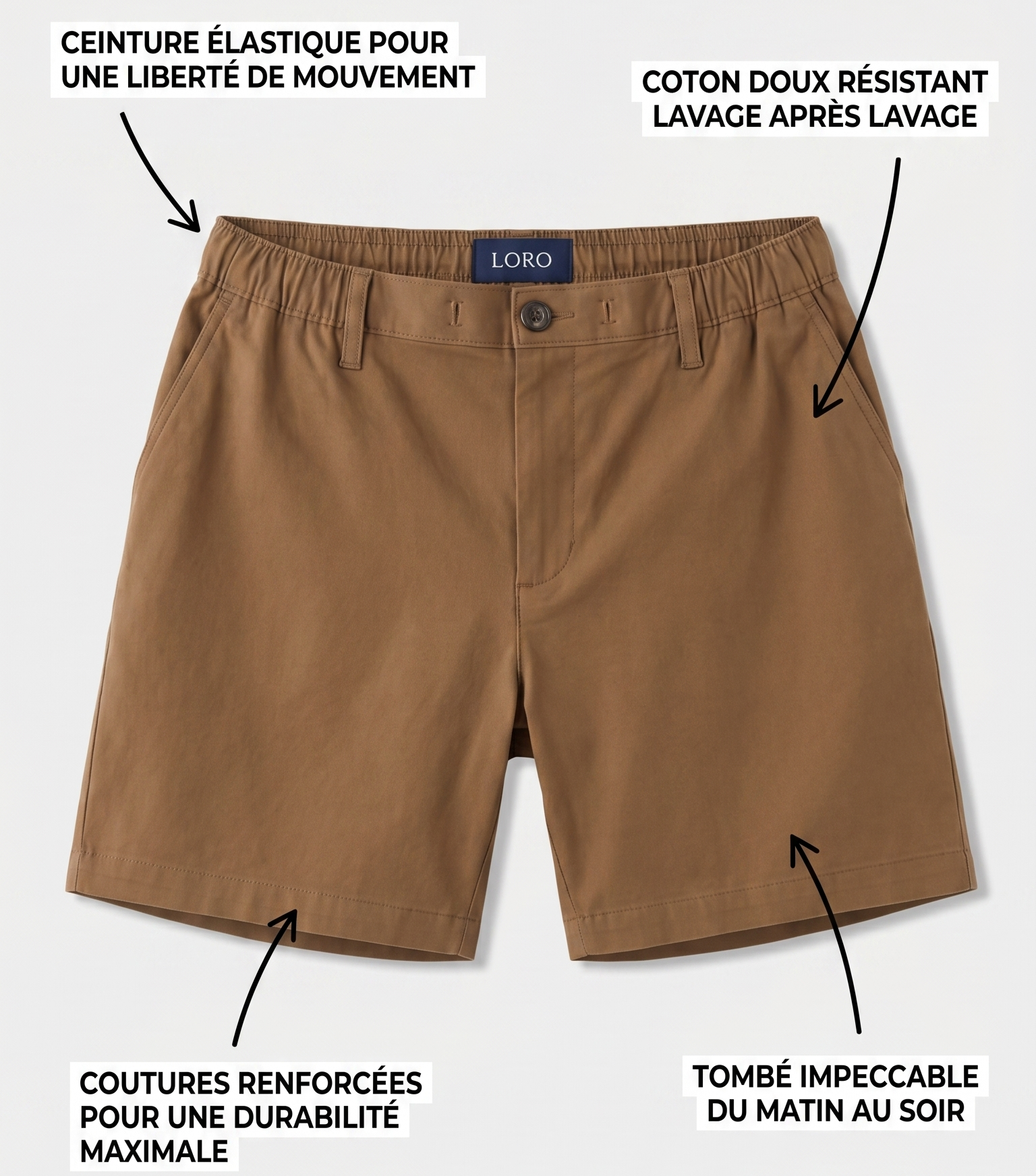 Short en coton marron Ma boutique