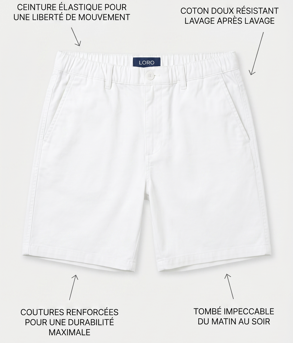 Short en coton blanc Ma boutique