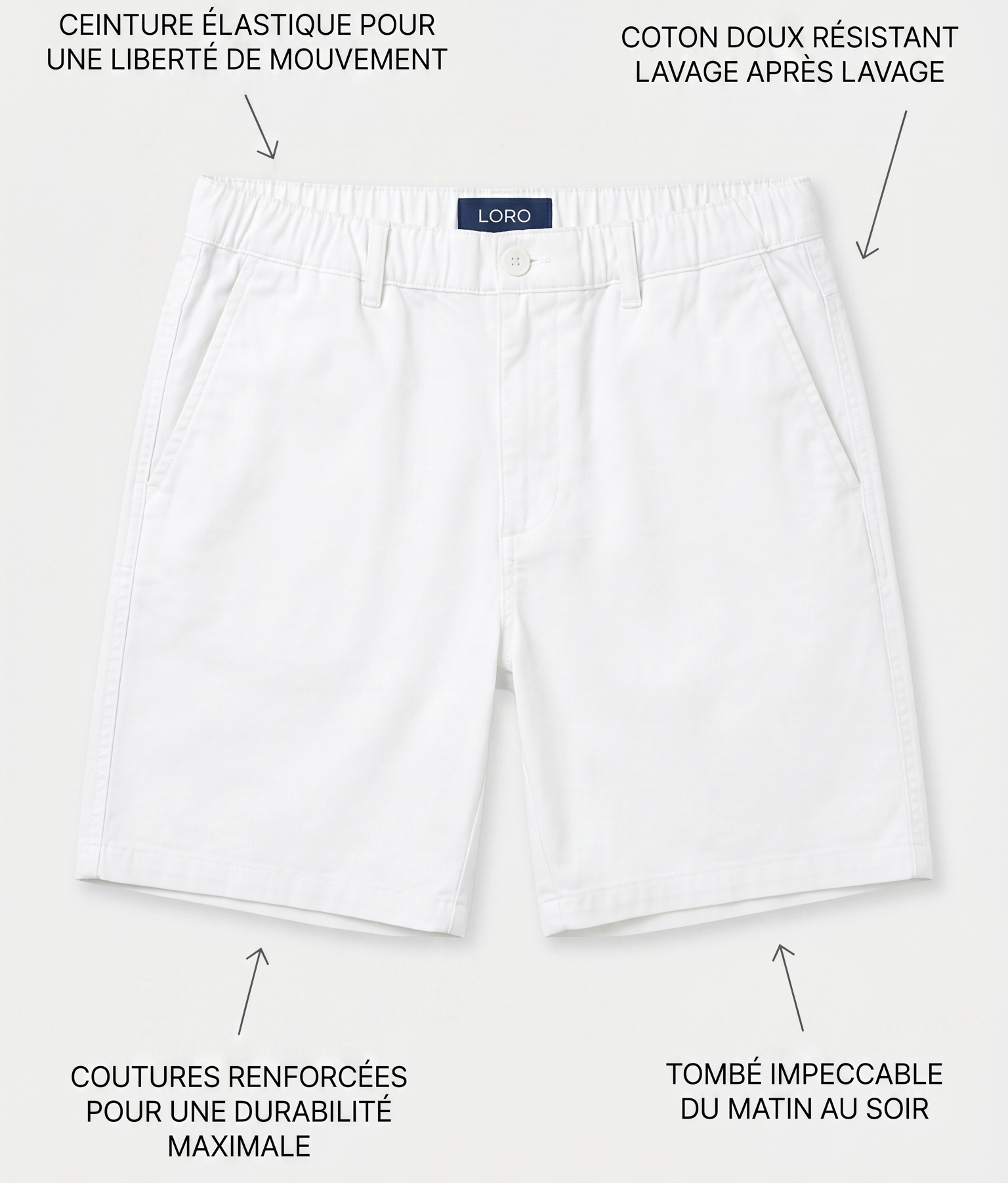 Short en coton blanc Ma boutique