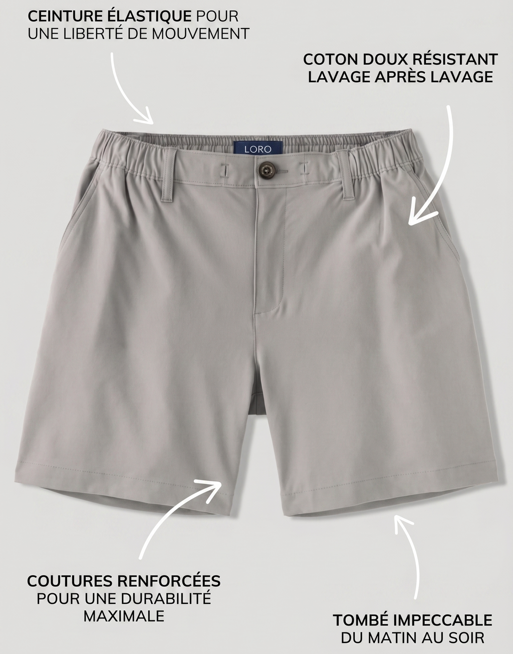 Short en coton taupe Ma boutique