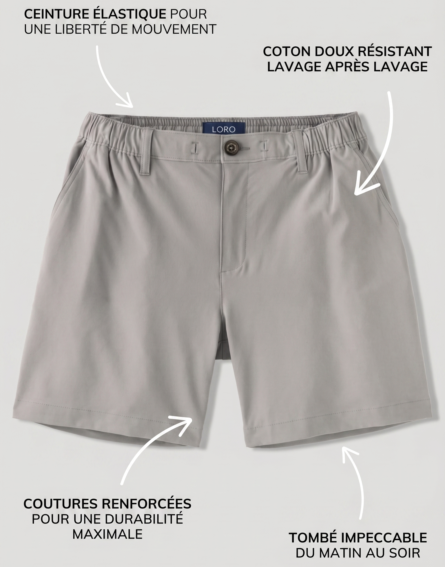 Short en coton taupe Ma boutique
