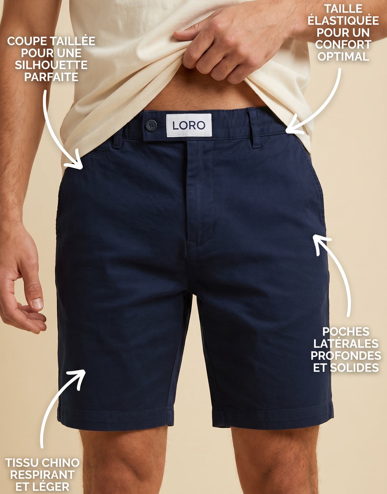 Short en coton bleu marine Ma boutique
