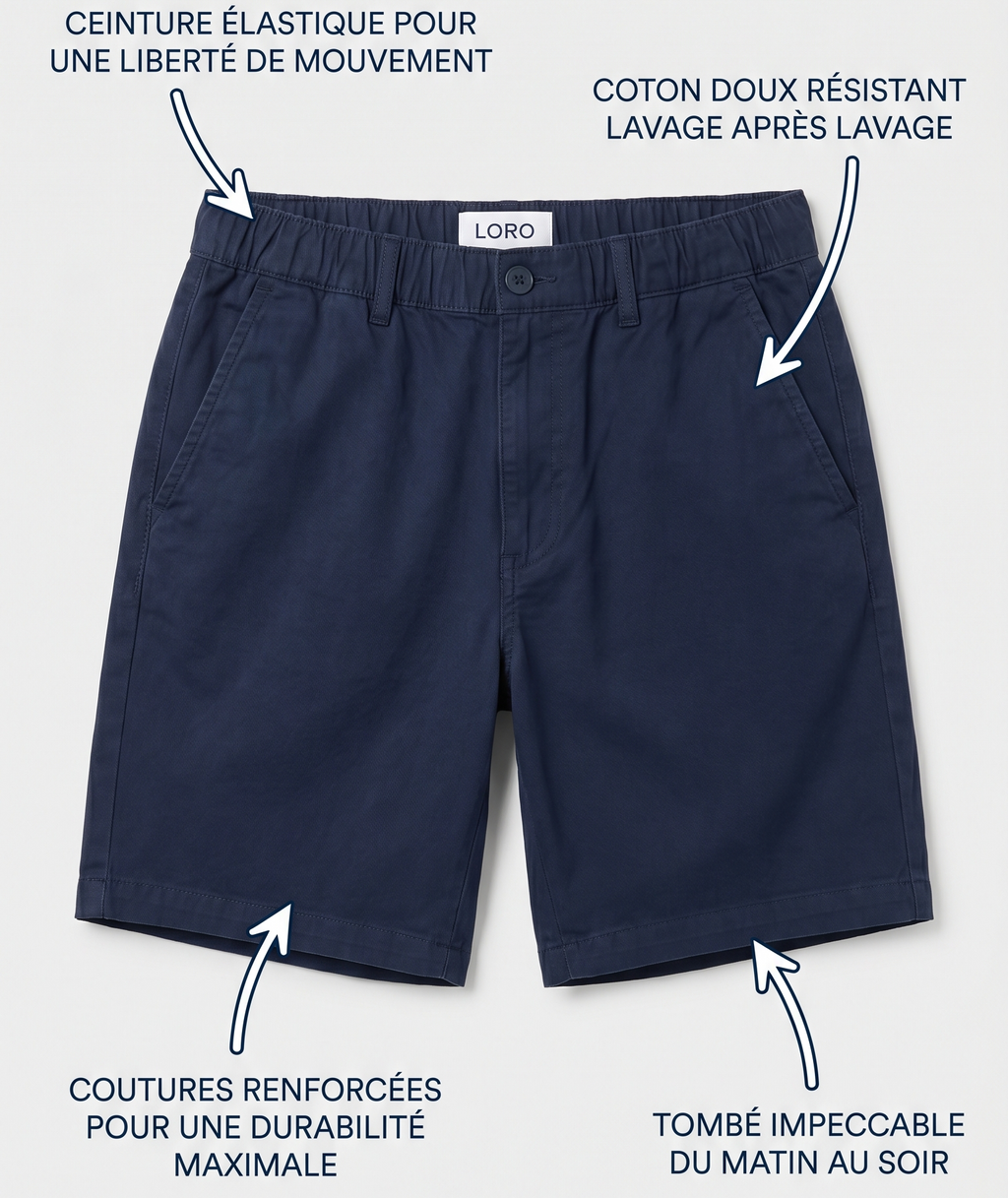 Short en coton bleu marine Ma boutique