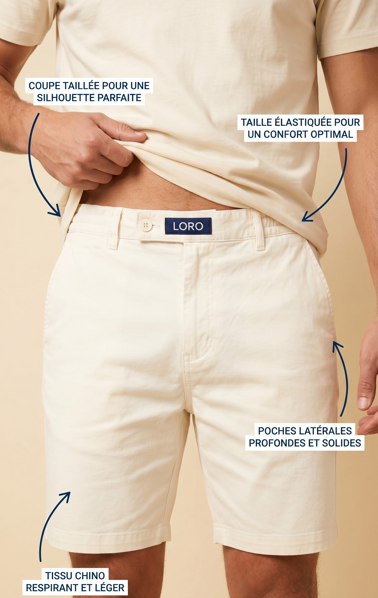 Short en coton crème Ma boutique