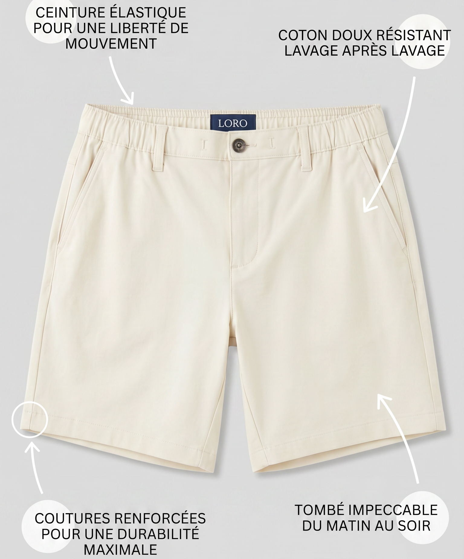 Short en coton crème Ma boutique